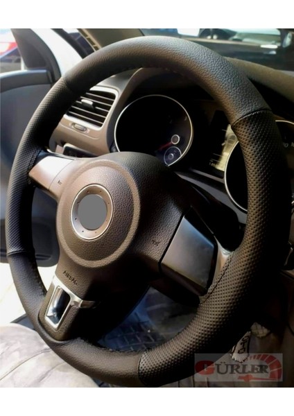 Opel Astra H Dikmeli Direksiyon Kılıfı Noktalı-Soft Siyah Ipli