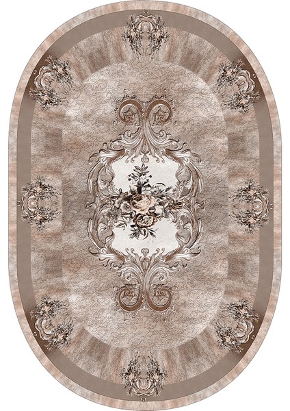 Dijital Baskı Yıkanabilir Kaymaz Taban Oval Salon Halısı RVG7191_HK070 fiyatları