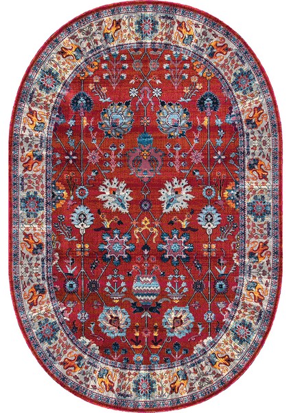 Dijital Baskı Yıkanabilir Kaymaz Taban Oval Salon Halısı RVG7225-HT994