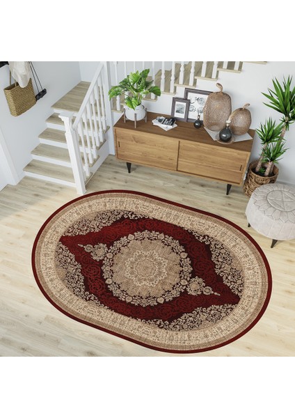 Dijital Baskı Yıkanabilir Kaymaz Taban Oval Salon Halısı RVG7226-HT997