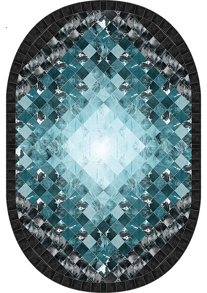 Dijital Baskı Yıkanabilir Kaymaz Taban Oval Salon Halısı RVG7232-SD1023 fiyatları