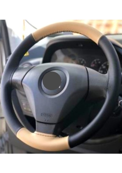 Fiat Punto Iki Renkli Dikmeli Direksiyon Kılıfı Bej-Siyah