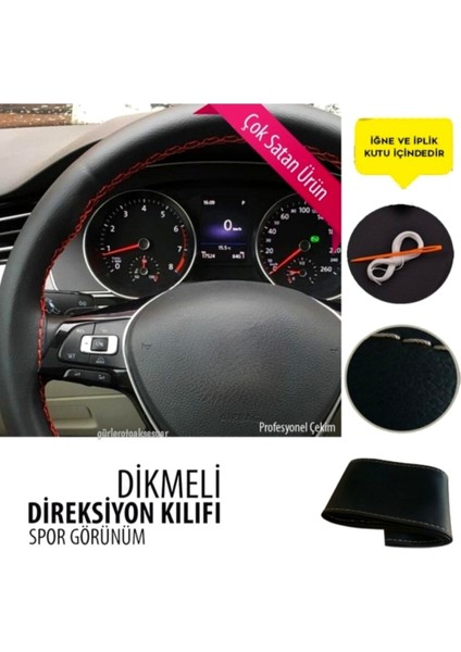 Renault 19 Dikmeli Direksiyon Kılıfı Noktalı Kırmızı Ipli (10CM) fiyatları