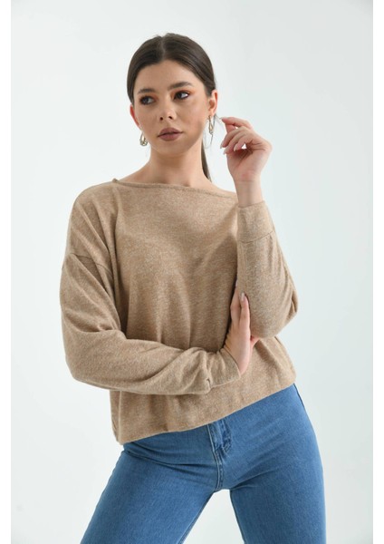 Bej Kayık Yaka Yumoş Örme Bluz fırsatları