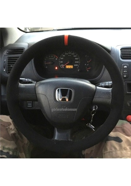 Honda Civic Dikmeli Direksiyon Kılıfı Kırmızı Yüzüklü Alkantara fiyatları