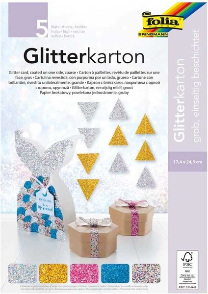 Glitter Karton Parlak Blok 5 Yaprak 300GSM