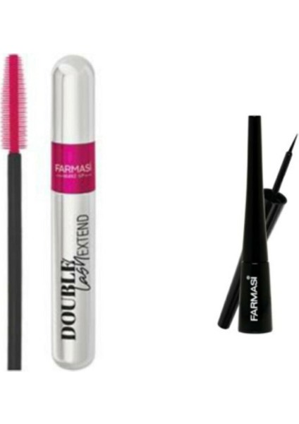 Double Lash Extend Çift Etkili Maskara + Deep Look Eyeliner 01