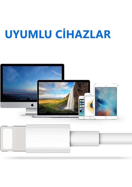 iPhone Se/xs/xs Max/xr/x / 8 Plus / 7/6 Plus Için Lightning Hızlı Şarj Kablosu. 2.4A Hızlı Şarj ve Data&veri Aktarımı.(Ithalatçı Garantili)