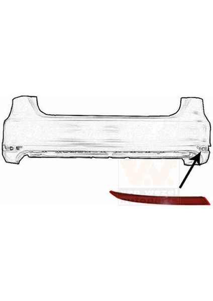 Volkswagen Jetta 2010 2015 Tampon Reflektörü Sağ (Oem NO:5C6945106)