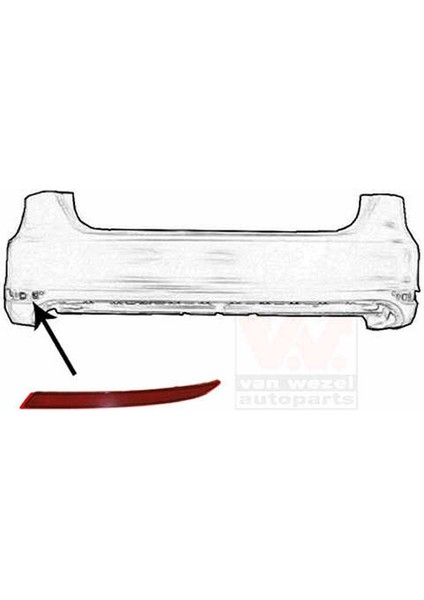Volkswagen Jetta 2010 2015 Tampon Reflektörü Sol (Oem NO:5C6945105)