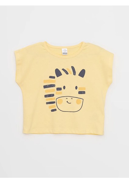 Bisiklet Yaka Kısa Kol Baskılı Pamuklu Erkek Bebek Pijama Takımı