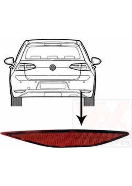 Volkswagen Golf 7 2013 Tampon Reflektörü Arka Sağ (Oem NO:5G0945106)