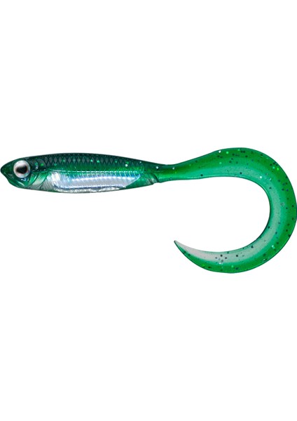 Fish Arrow Flash J Curly 5cm Sw #139 Kabura Green Silver Sahte Balık