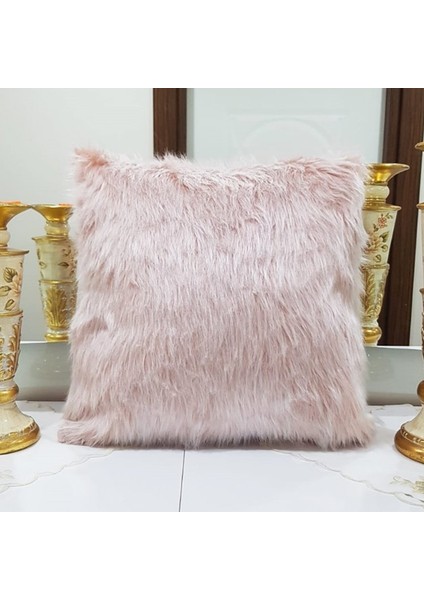 Peluş Kırlent Kılıfı Pudra 43 x 43 Cm