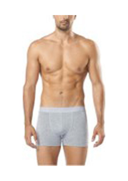 3'lü Tutku Erkek Elastan Boxer Gri