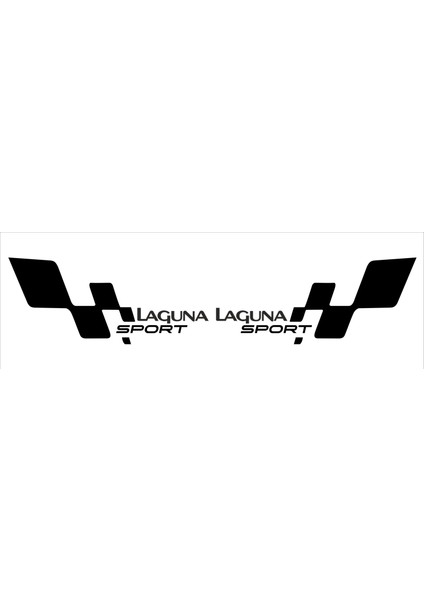 Renault Laguna Sport Bayraklı Sticker Seti 2 Adet V2