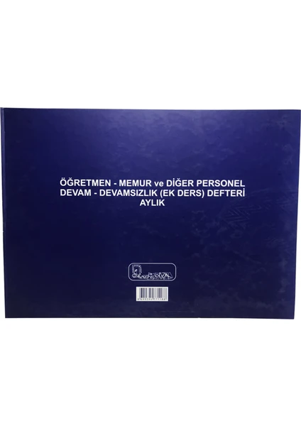 Öğretmen-Memur Ve Diğer Personel Devam-Devamsızlık Defteri Cilt Kapak