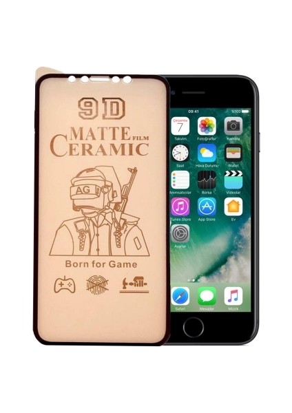 iPhone 7 Ekran Koruyucu 9d Mat Seramik Nano Tam Kaplayan Iphone 7-Siyah