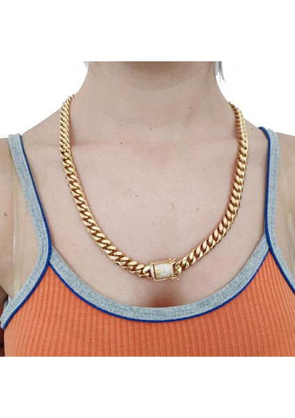 Taşlı Gold 60 Cm. 10 Mm. Erkek Bayan Çelik Zincir ES50SR modelleri