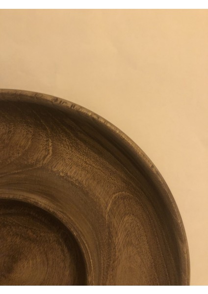 Çerezlik Ceviz Yuvarlak Ahşap Servis Tabağı Küçük
