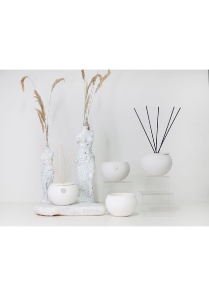 Taştan Yasemin Sandal Ekru Oval Oda Kokusu ve Vegan Mum Seti fırsatları