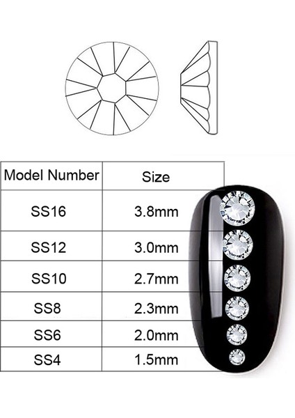 Düz Arkaya Ab Crystal Strass 3D Charm Tırnak Sanatları (04) (Yurt Dışından)