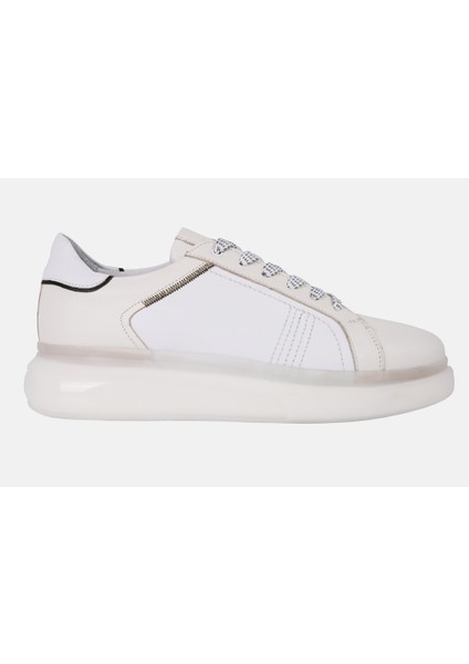 15028 Sneaker Beyaz Deri Ayakkabı