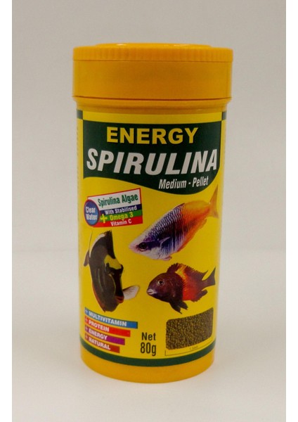 Energy Spirulina Medium-Pellet 250 ml Balık Yemi