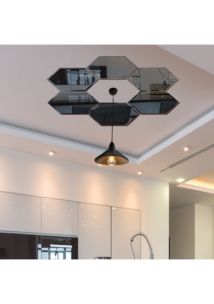 Ayna | Füme Ayna | 6'lı Takım Altıgen Tavan Aynası