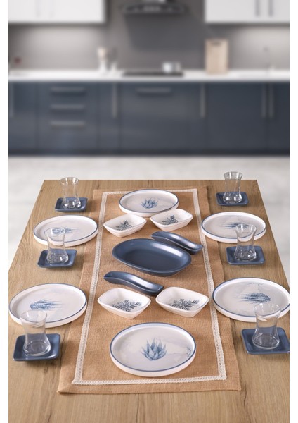 Blue Magic Kaktüs 6 Kişilik 25 Parça Kahvaltı Takımı