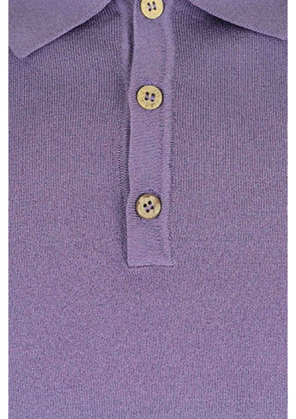 Basic Menekşe Polo Triko Tişört