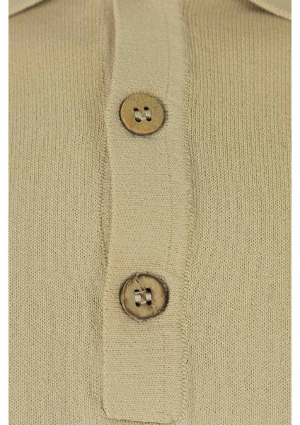 Basic Kum Beji Polo Triko Tişört