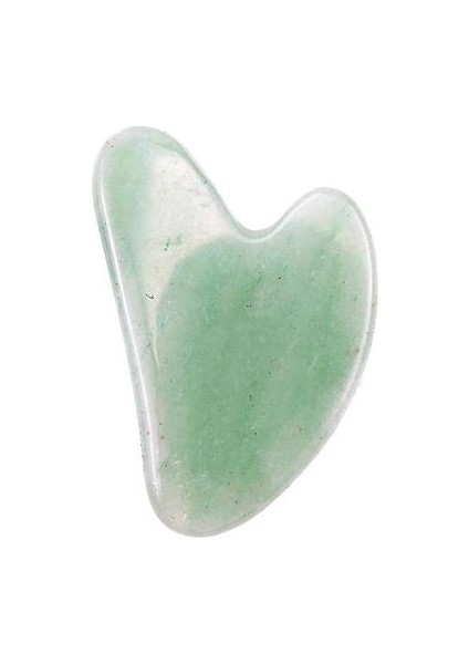 Jade Roller ve Gua Sha Tahta Kiti Yüz Masajı Doğal Taş Vücut Kazanım Cilt Bakım Araçları (Yeşil) (Yurt Dışından)