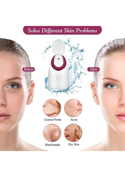 Yüz Vapur Nano Iyonik Sis Püskürtücü Derin Temizlik Yüz Püskürtücü Vapur Nourish Difüzör Spa Cilt Bakımı Güzellik Makinesi | Iyon Cihazı (Beyaz) (Yurt Dışından) fırsatları