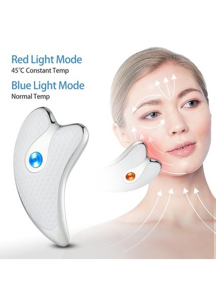 Isıtmalı Titreşimli Yüz Masajı Elektrikli Gua Sha Kurulu Kırmızı Mavi Işık Terapi Kazıma Plakası Yüz Kaldırma Zayıflama Araçları | Ev Kullanımı Güzellik Cihazları (Yurt Dışından)