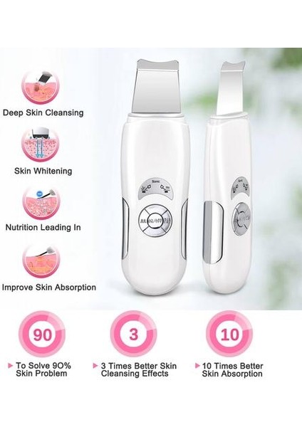 Ultrasonik Cilt Scrubber Yüz Temizleyici Derin Yüz Temizleme Gözenek Soyma Siyah Nokta Kaldırma Ultrasonik Cilt Scrubber | Cilt Scrubber | Yüz Porefasiyal Exfoliator Makinesi (Yurt Dışından)