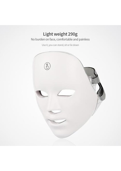 Şarj Edilebilir Pil Yüz LED Maske 7 Renkler LED Foton Terapi Güzellik Maskesi Cilt Gençleştirme Kaldırma Karanlık Nokta Temizleyici Cihazı | LED Maskesi (Yurt Dışından)
