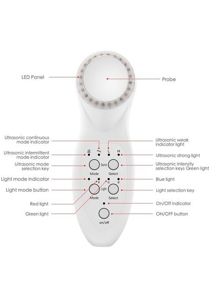 Ultrasonik Led 7 Renk Işık Masaj Cilt Bakım Cihazı (Yurt Dışından) fırsatları