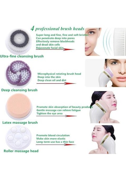 Elektrikli Yüz Temizleme Yüz Dönen Temizleme Fırçası Silikon USB Yüz Temizleme Fırça Cilt Bakımı Makinesi Fırça Temizleyici | Ev Kullanımı Güzellik Cihazları (Yurt Dışından) fırsatları