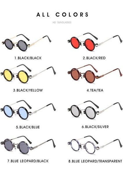 Erkek Uv Korumalı Yuvarlak Güneş Gözlüğü - Gümüş/sarı (Yurt Dışından) fiyatları