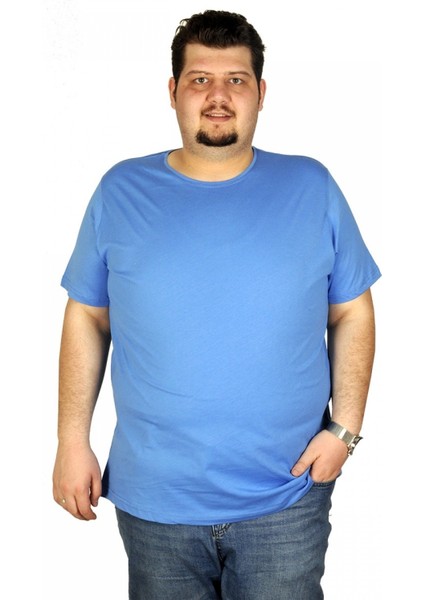 Büyük Beden Erkek Tshirt Bisiklet Yaka Basic 20031