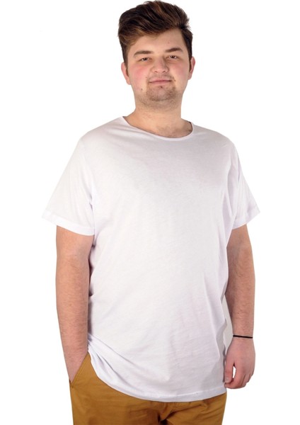 Büyük Beden Erkek Tshirt Bisiklet Yaka Basic 20031