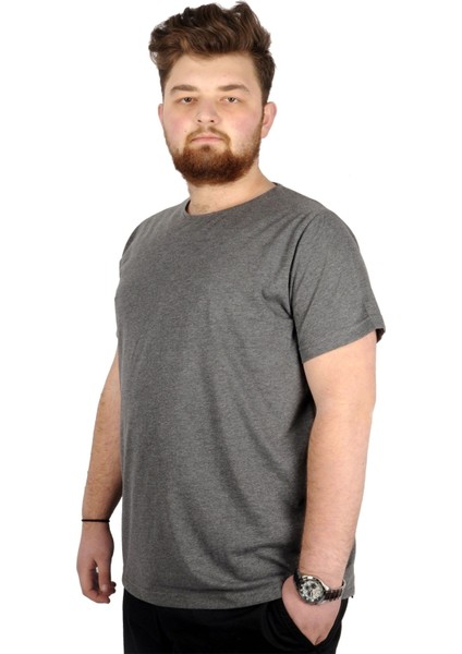 Büyük Beden Erkek Tshirt Bisiklet Yaka Basic 20031