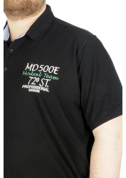 Büyük Beden T-Shirt Polo MD500E 22342 Siyah modelleri