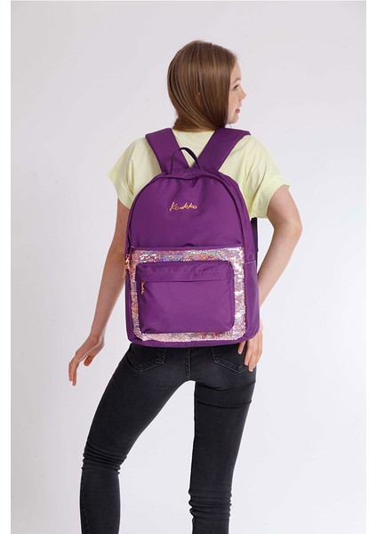 Magical Sırt Çantası Pullu Mor K1356