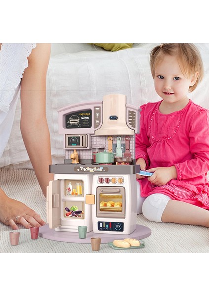 Çocuk Mutfak Playset Eğitim Oyuncakları Doğum Günü Mor Için Gerçekçi Oyuncaklar Yemek