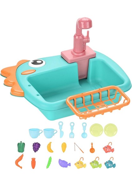 Mutfak Lavabosu Oyun Seti, Oyuncak Oyun Toy Bulaşık Toys Oyuncaklar Erkekler ve Kızlar Yeşil