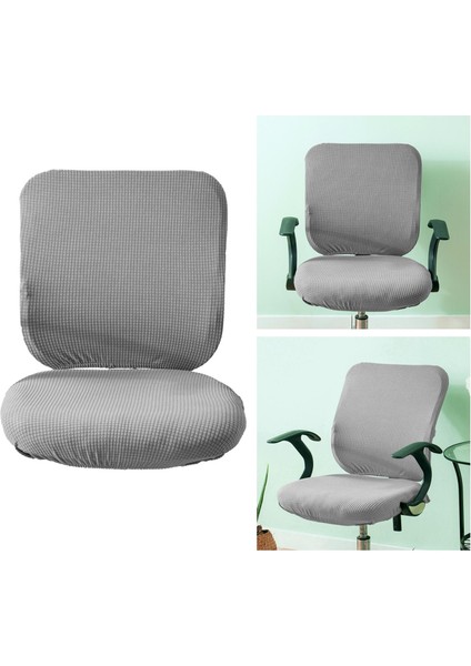 Streç Bilgisayar Sandalye Kapak Slipcover Döner Sandalye Kapak Dönen Sandalye Gri