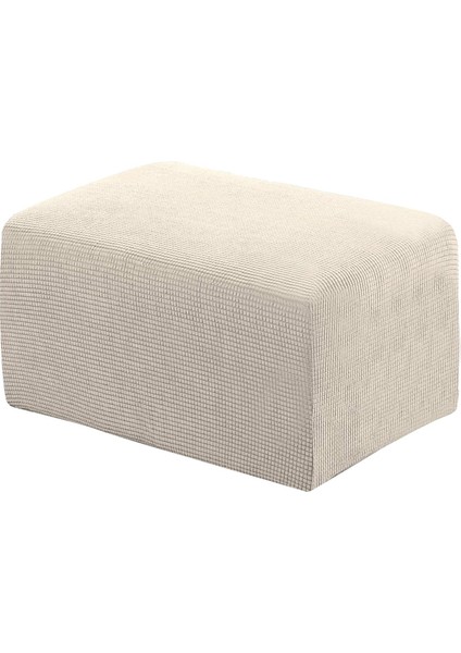 Foothool Kapak Dikdörtgen Osmanlı Slipcovers Katlanır Depolama Koruyucu Pouf Bej Xl