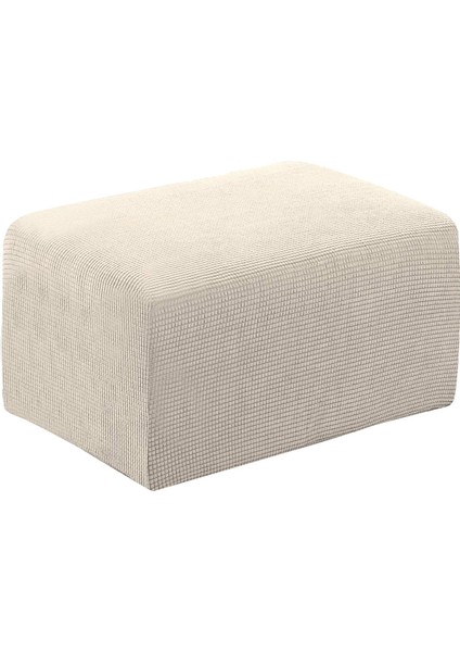 Foothool Kapak Dikdörtgen Osmanlı Slipcovers Katlanır Depolama Koruyucu Pouf Bej Xl